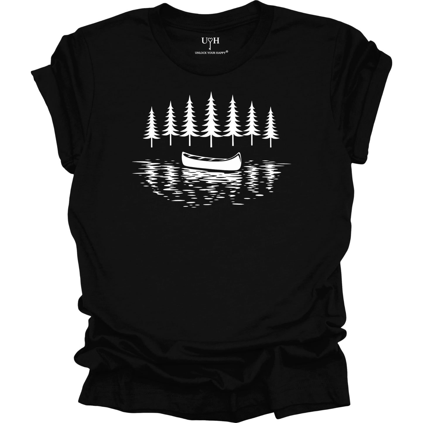 canoe-lake-nature-t-shirt-black