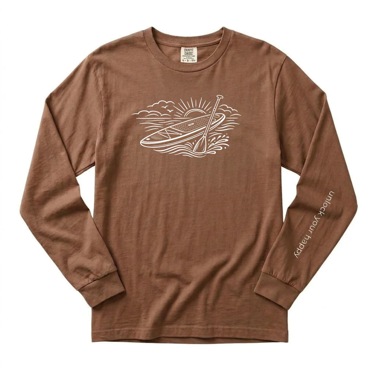 Paddleboard Long Sleeve Shirt - Comfort Colors Paddleboarding Tee | Unlock Your Happy