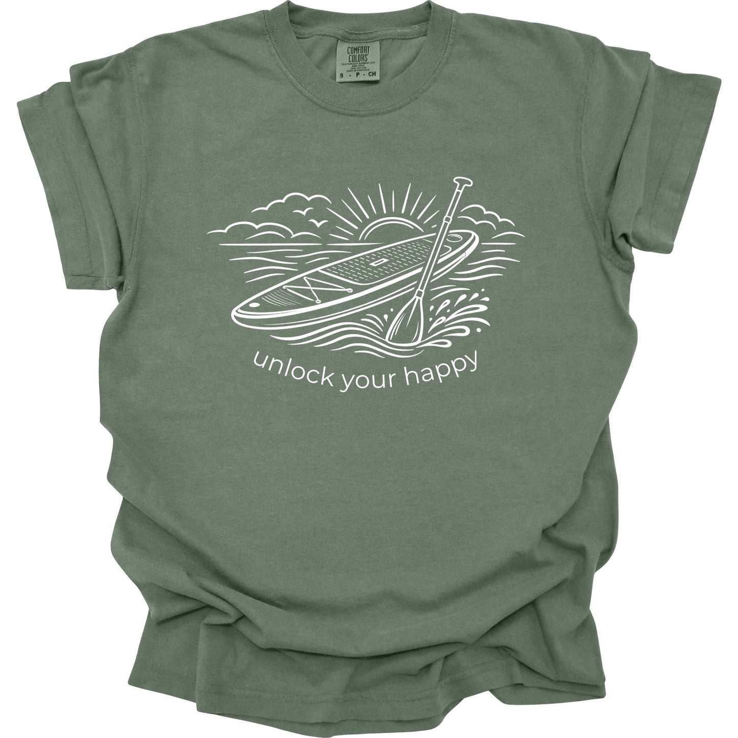 Unlock Your Happy Paddle Board Shirt - Comfort Colors SUP Beach Adventure Tee