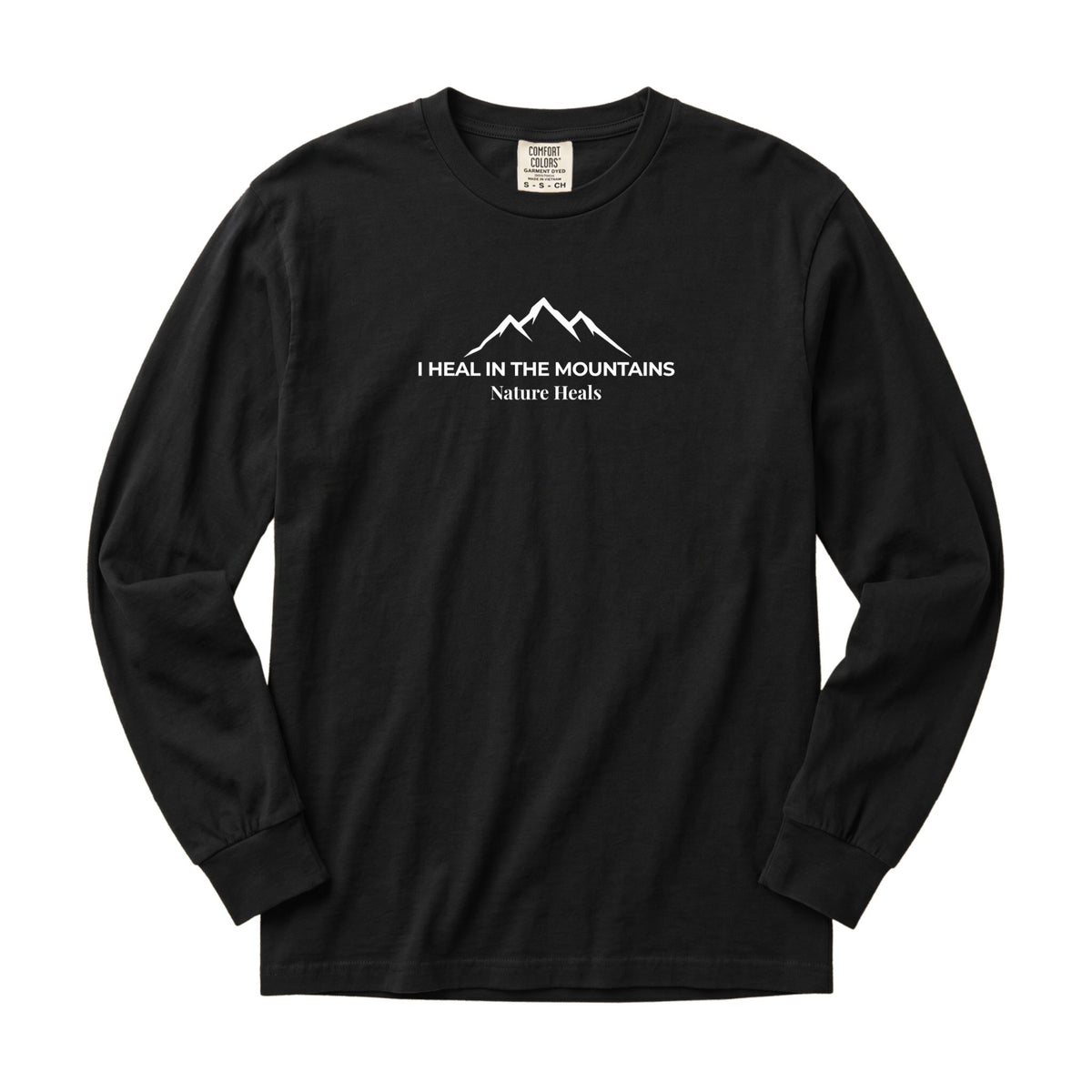 Nature Heals Long Sleeve Shirt | Comfort Colors Mountains Tee