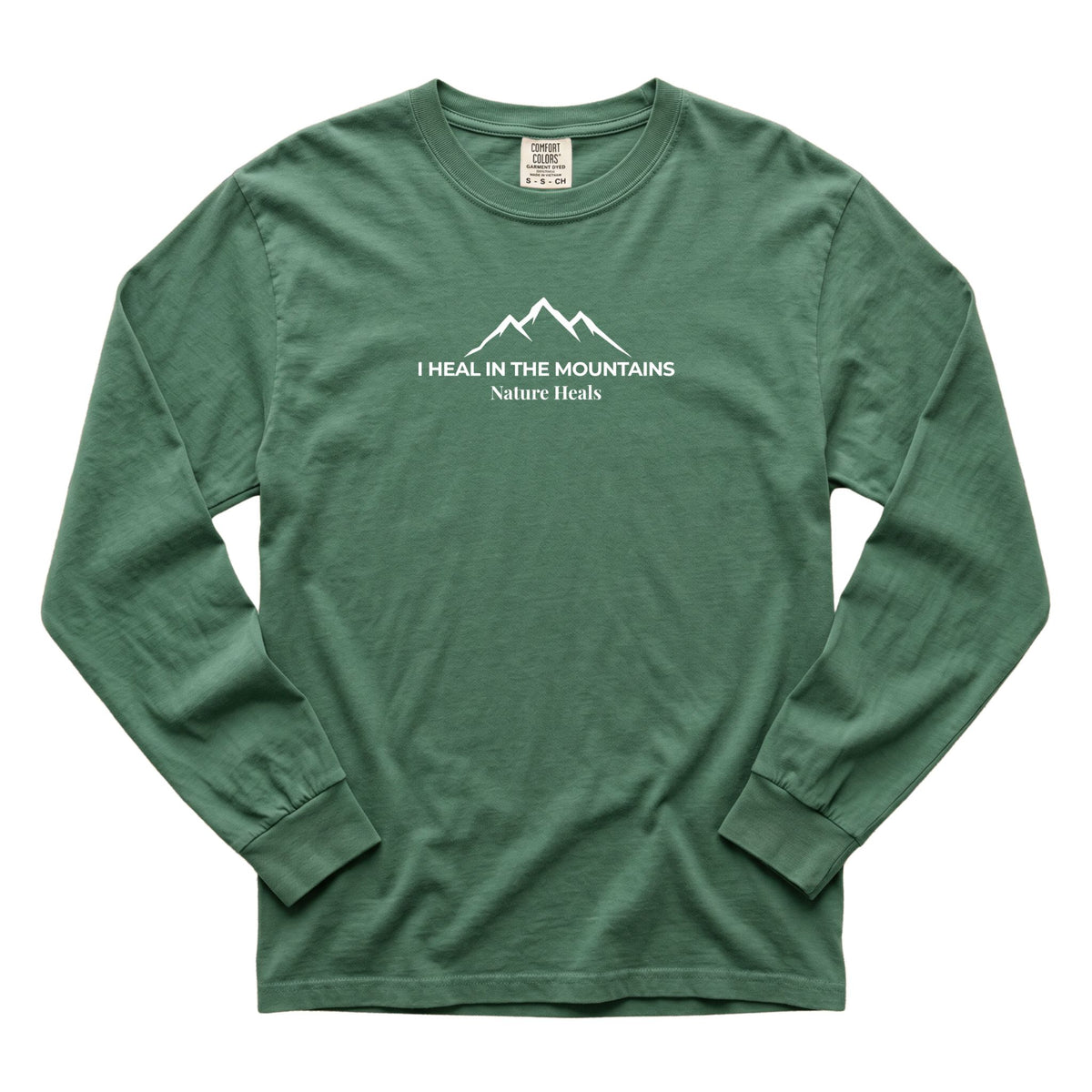 Nature Heals Long Sleeve Shirt | Comfort Colors Mountains Tee