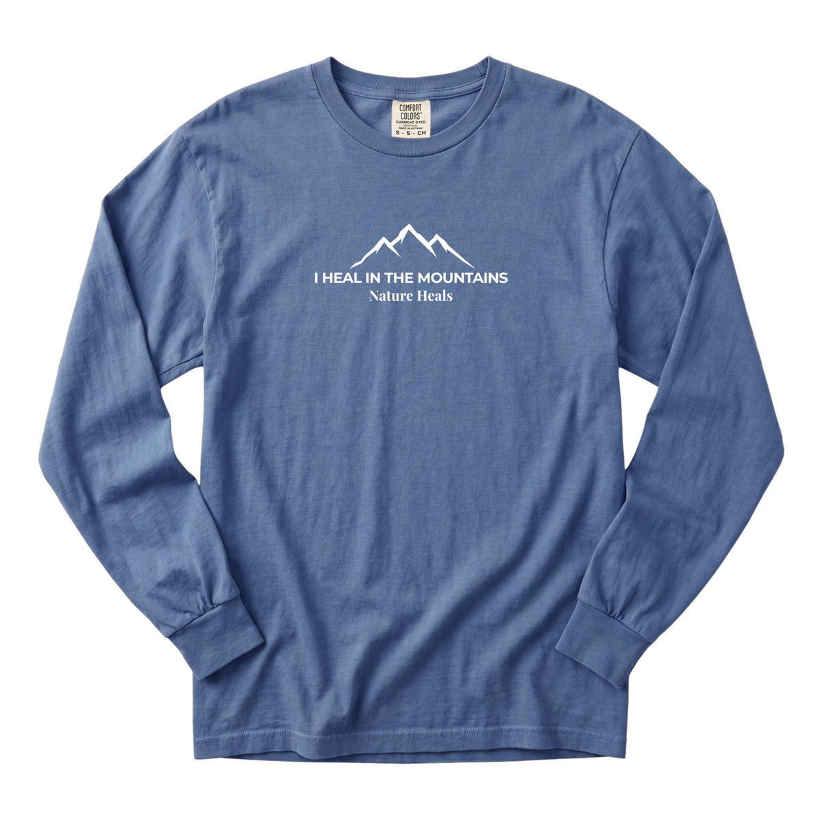 Nature Heals Long Sleeve Shirt | Comfort Colors Mountains Tee
