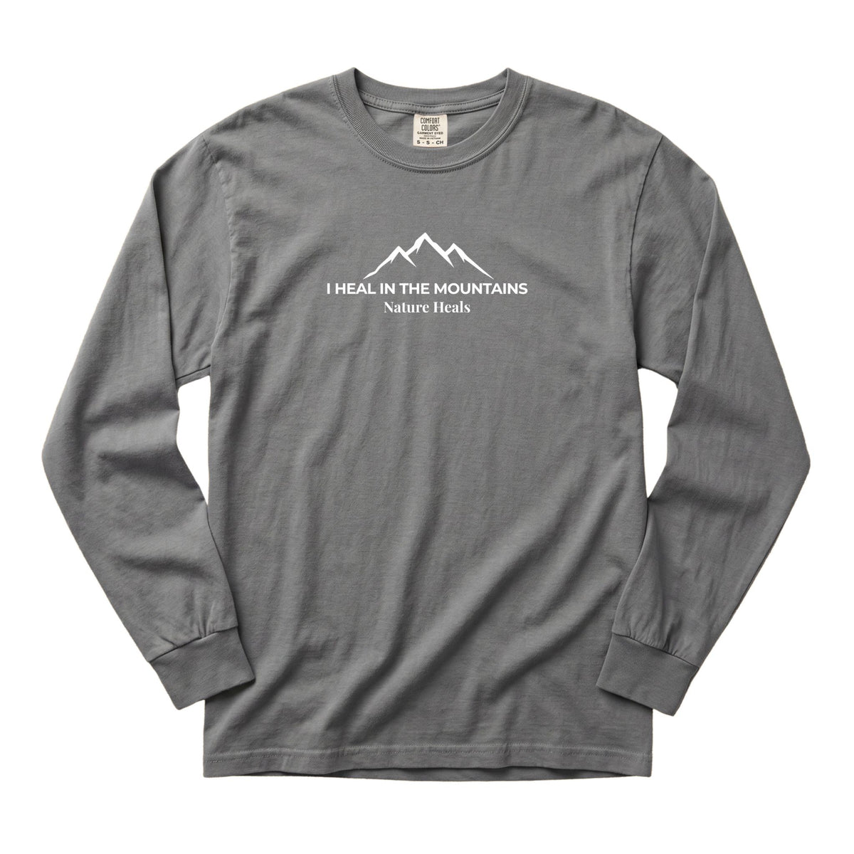 Nature Heals Long Sleeve Shirt | Comfort Colors Mountains Tee
