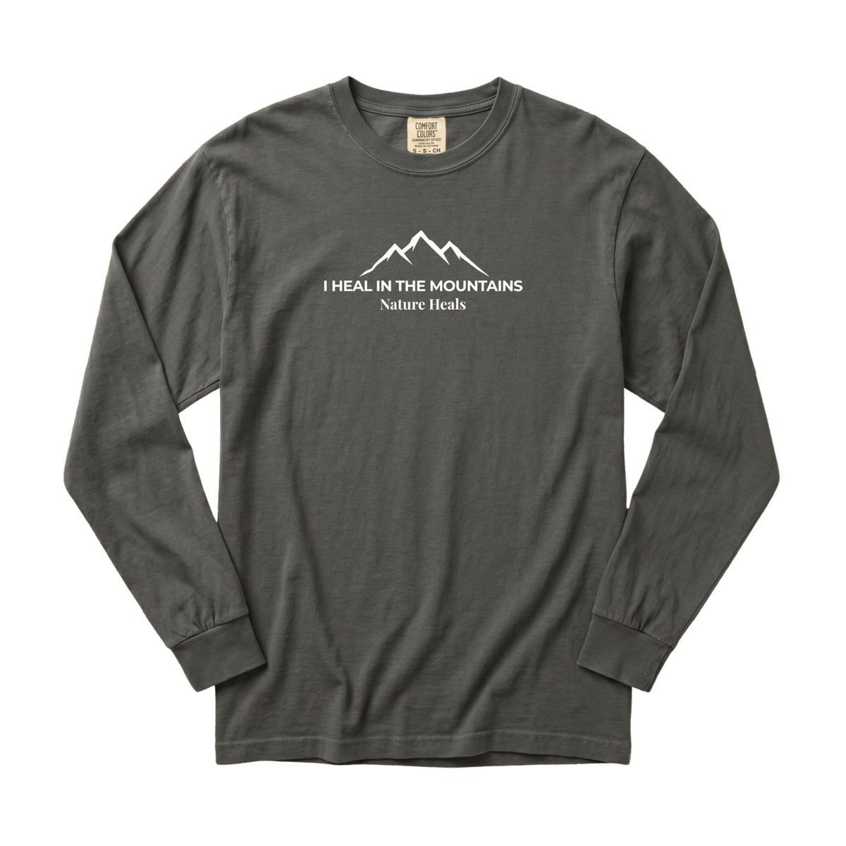 Nature Heals Long Sleeve Shirt | Comfort Colors Mountains Tee