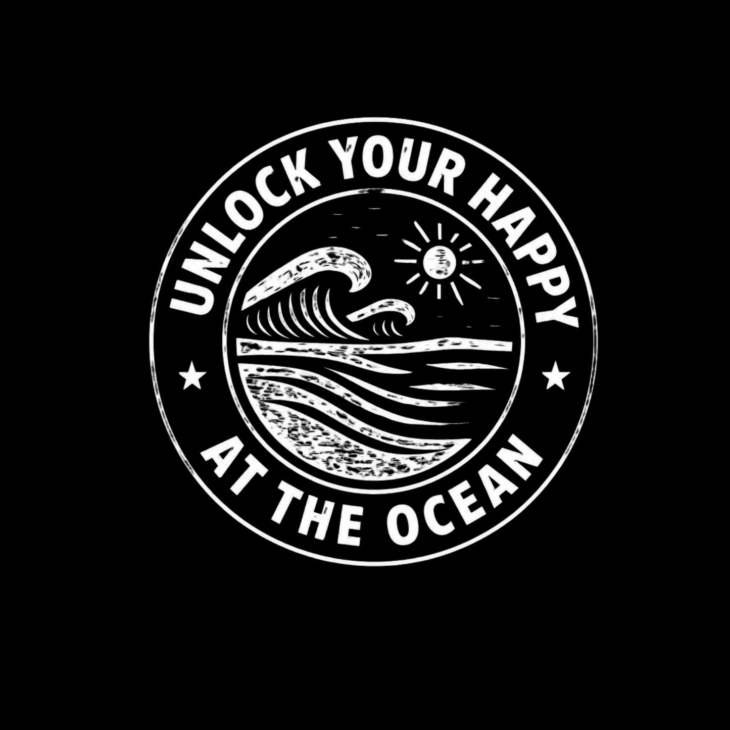 unlock your happy at the ocean graphic