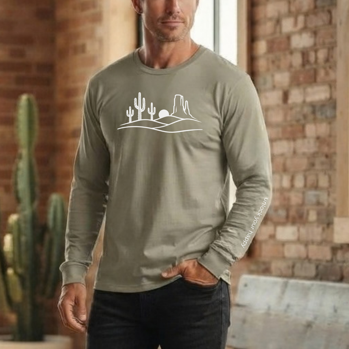 Desert Sunset Long Sleeve Shirt – Comfort Colors Western Nature Tee | Unlock Your Happy