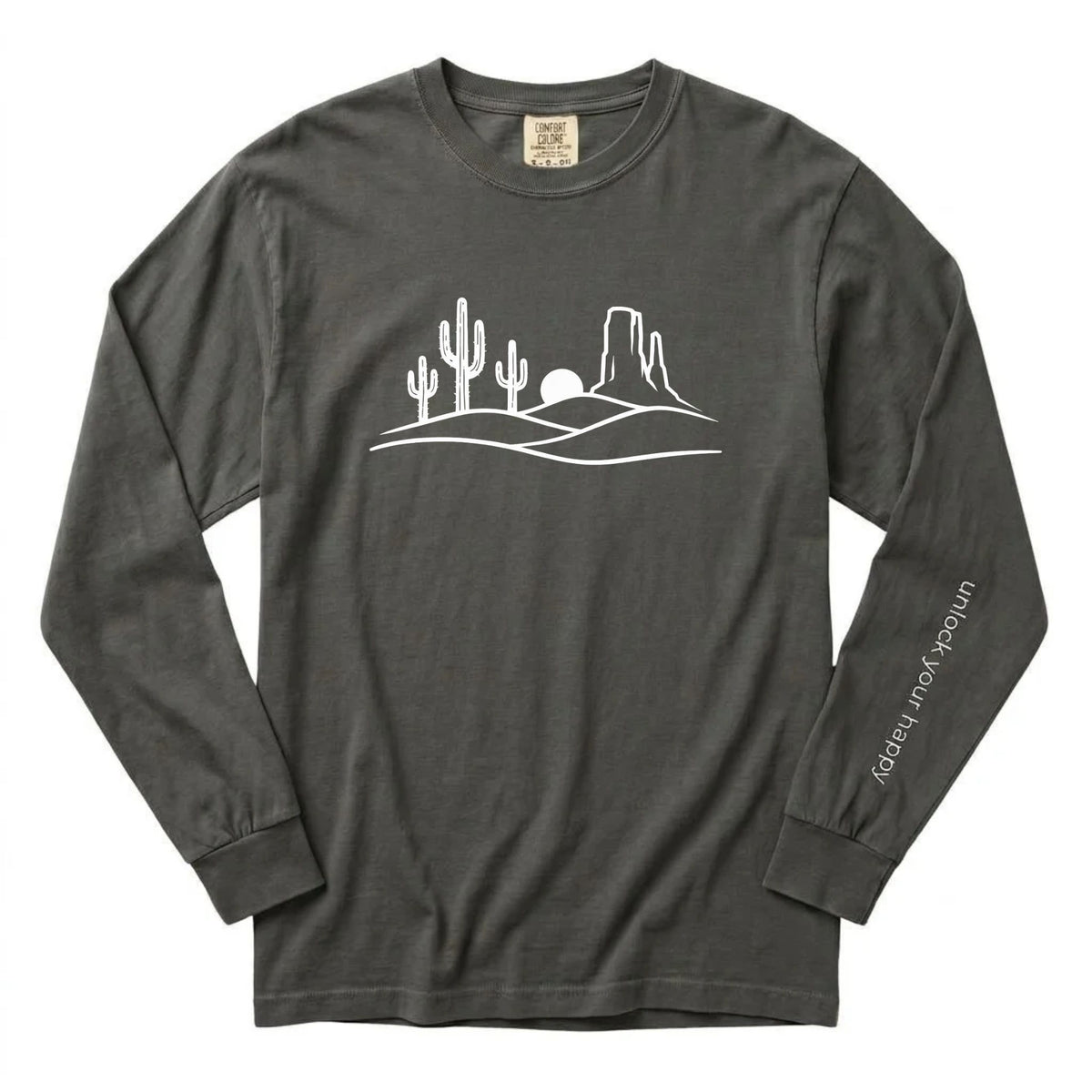 Desert Sunset Long Sleeve Shirt – Comfort Colors Western Nature Tee | Unlock Your Happy