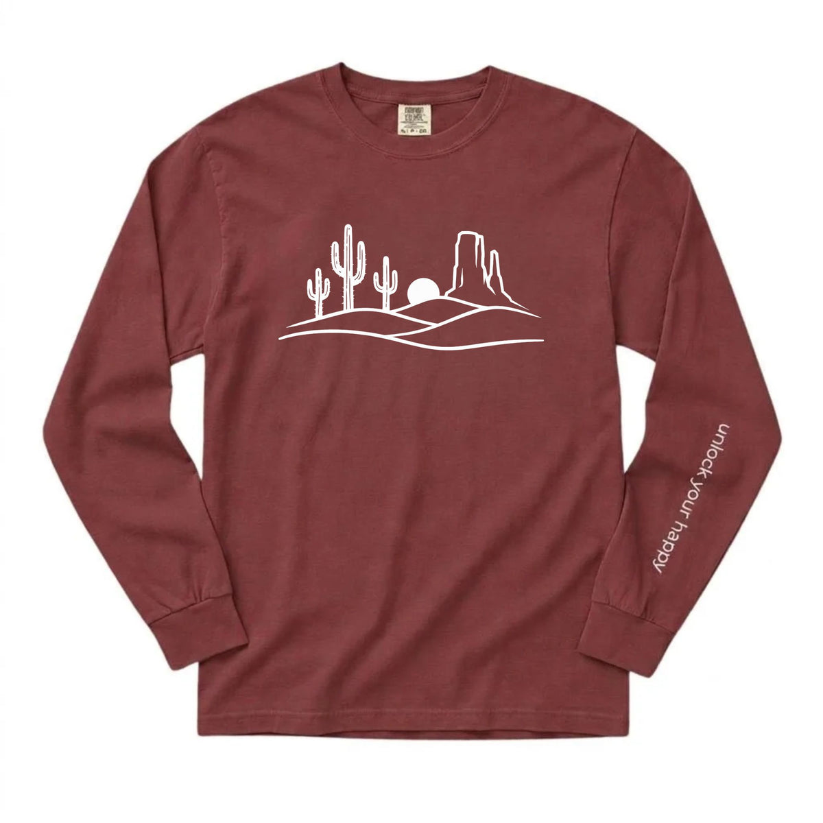 Desert Sunset Long Sleeve Shirt – Comfort Colors Western Nature Tee | Unlock Your Happy