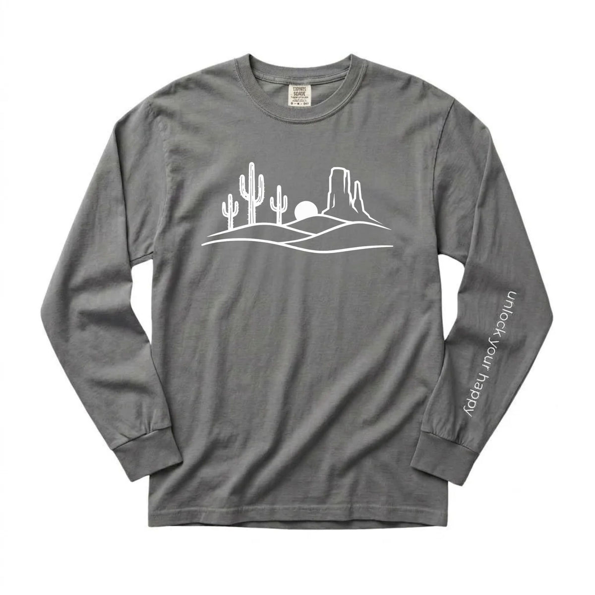 Desert Sunset Long Sleeve Shirt – Comfort Colors Western Nature Tee | Unlock Your Happy