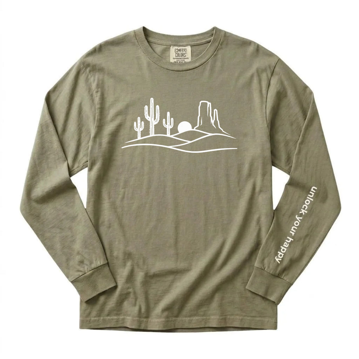 Desert Sunset Long Sleeve Shirt – Comfort Colors Western Nature Tee | Unlock Your Happy