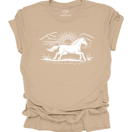 Running Horse Graphic T-Shirt – Unisex Nature-Inspired Equestrian Lover Tee